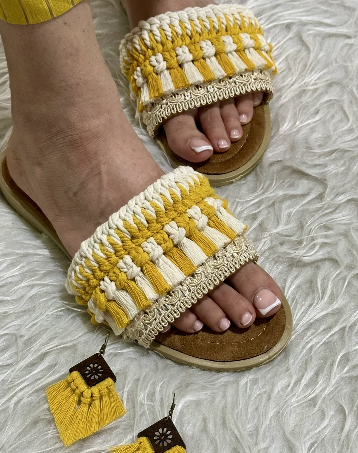 صندل مکرومه تخت مدل الهه