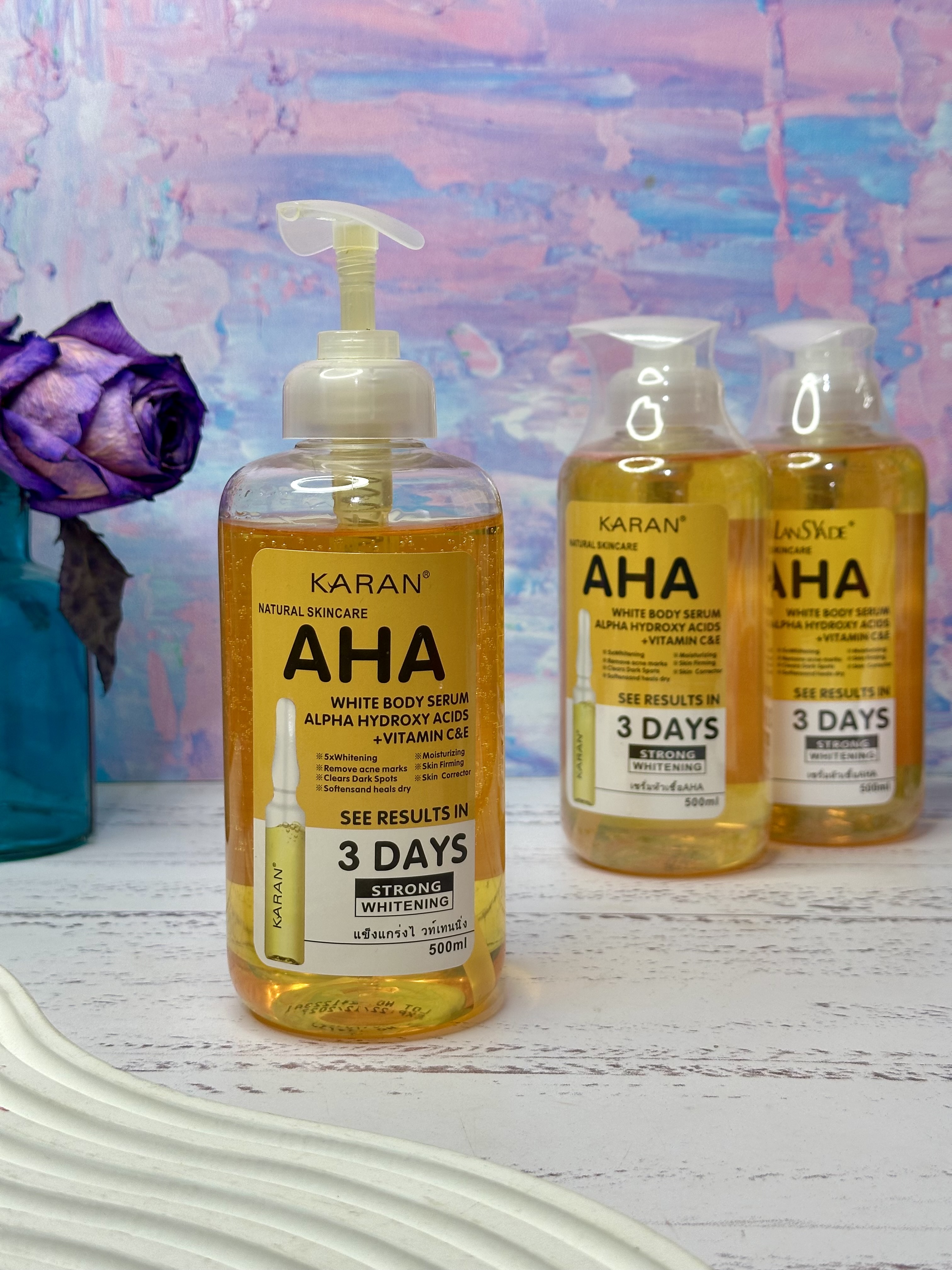 سرم اسنس روشن کننده تخصصی بدن LANSYADE مدل aha اصلی و اورجینال 500 میل