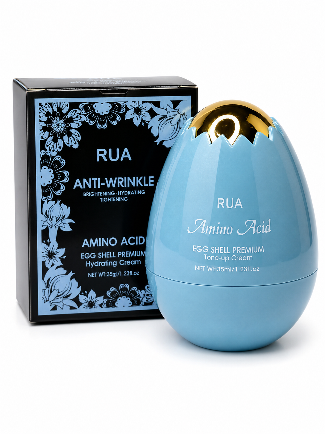 کرم ضد چروک و روشن‌کننده RUA آمینو اسید مدل Egg Shell Premium حجم 35 میل