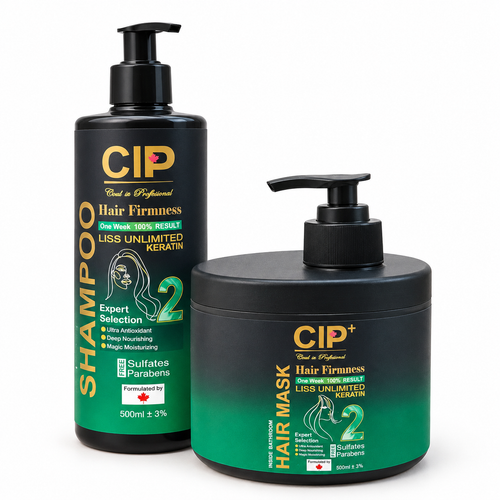 پک ۲ عددی شامپو و ماسک CIP مخصوص موهای کراتین شده