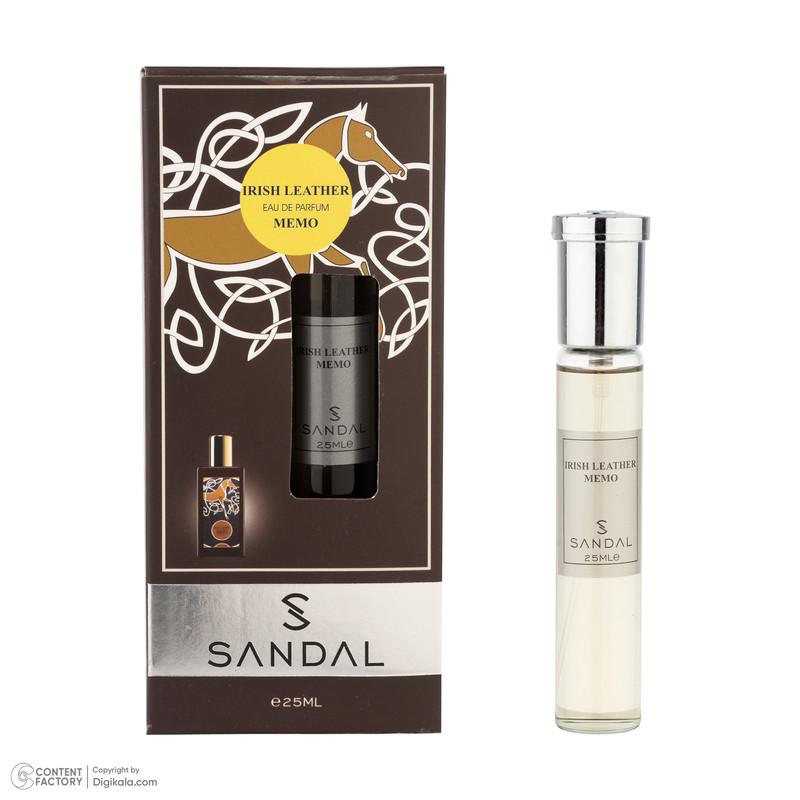 عطر جیبی مردانه صندل مدل Irish leather Memo با رایحه تلخ حجم 25 میلی‌لیتر
