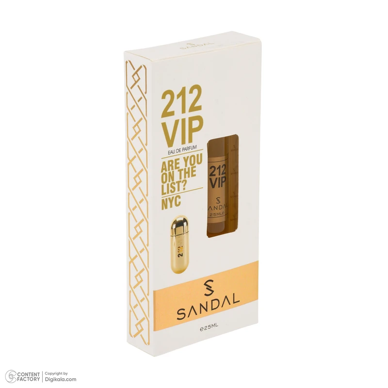 عطر جیبی زنانه صندل مدل 212 VIP حجم 25 میلی لیتر
