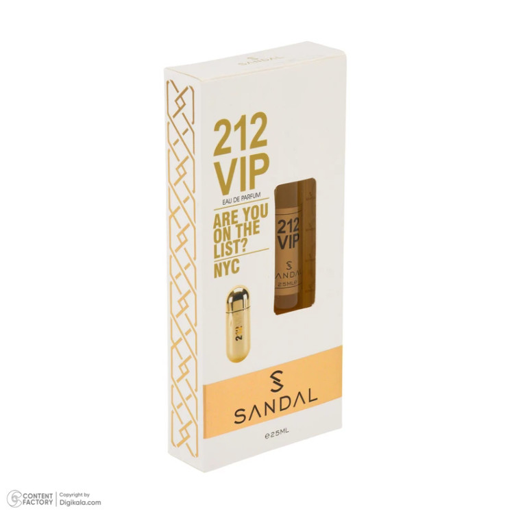 عطر جیبی زنانه صندل مدل 212 VIP حجم 25 میلی لیتر