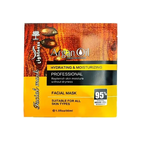 پک ده عددی ماسک ورقه ای صورت لایتنس Lightness حاوی روغن آرگان حجم 30 میل